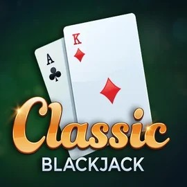 Classic Blackjack online game logo by Red Tiger Gaming on footballmockery.com