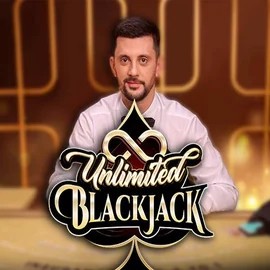 Unlimited Blackjack online game logo by Ezugi on footballmockery.com